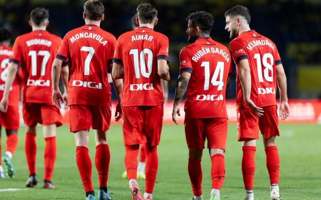 Los jugadores de Osasuna en imagen en el choque frente a Las Palmas. Foto: CA OSASUNA Los jugadores de Osasuna en imagen en el choque frente a Las Palmas. Foto: CA OSASUNA