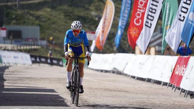 Noval, vencedor en categoría júnior de la crono. / RFEC Noval, vencedor en categoría júnior de la crono.