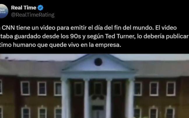 El post que incluye el vídeo de la CNN. / X (@RealTimeRating) El post que incluye el vídeo de la CNN.