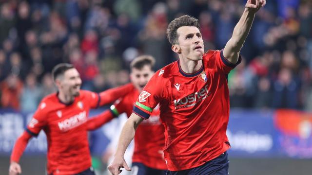 Ante Budimir celebrando uno de los goles en el Osasuna-Real Sociedad. Foto: OSKAR MONTERO Ante Budimir celebrando uno de los goles en el Osasuna-Real Sociedad. Foto: OSKAR MONTERO