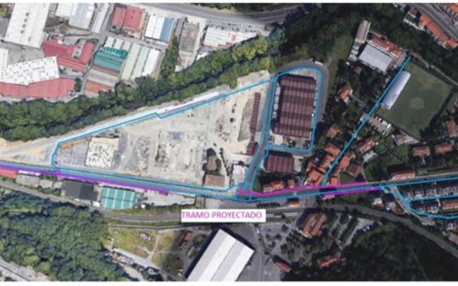 Plano que recoge el ámbito de actuación del proyecto de urbanización de la calle Txomin Egileor / Ayuntamiento de Galdakao Plano que recoge el ámbito de actuación del proyecto de urbanización de la calle Txomin Egileor